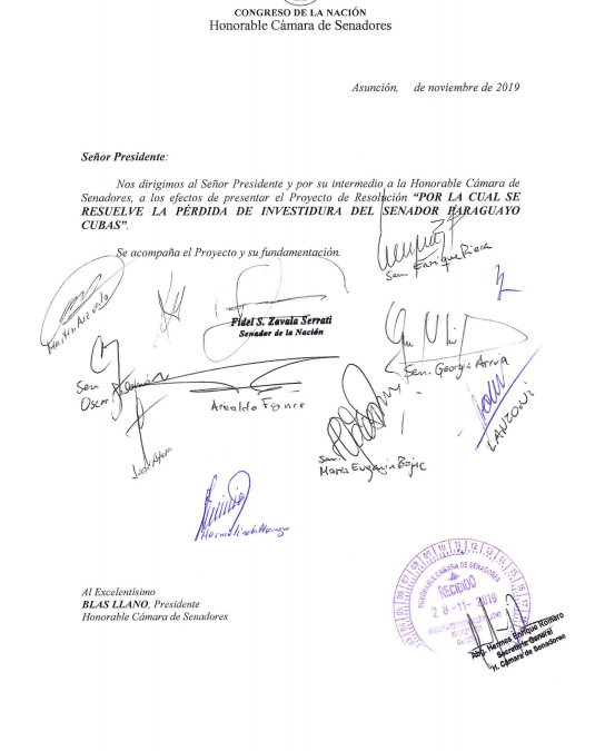 Piden pérdida de investidura para Payo Cubas