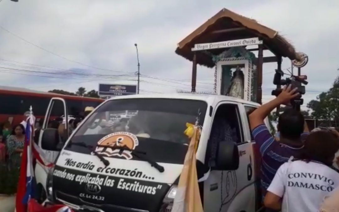 Virgen peregrina partió de Coronel Oviedo