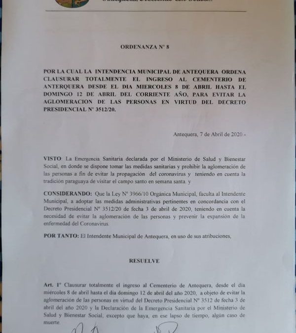 Municipios prohíben el ingreso a cementerios