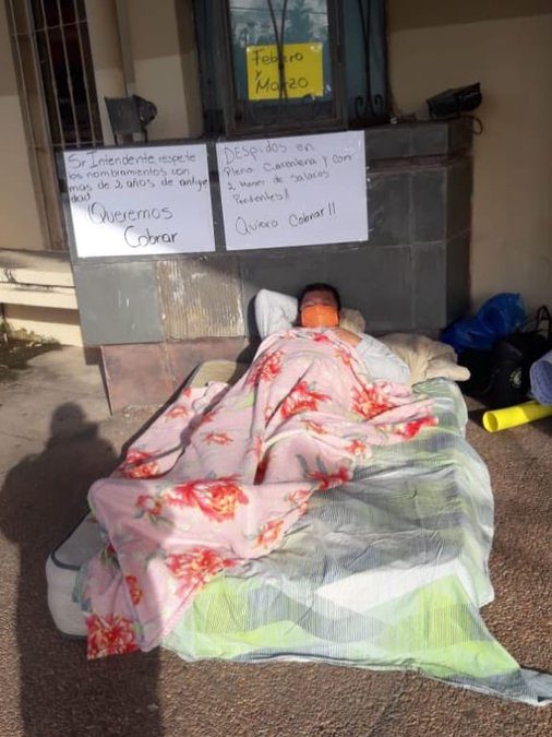 Con huelga de hambre, protestan contra despidos en la Municipalidad de Lambaré