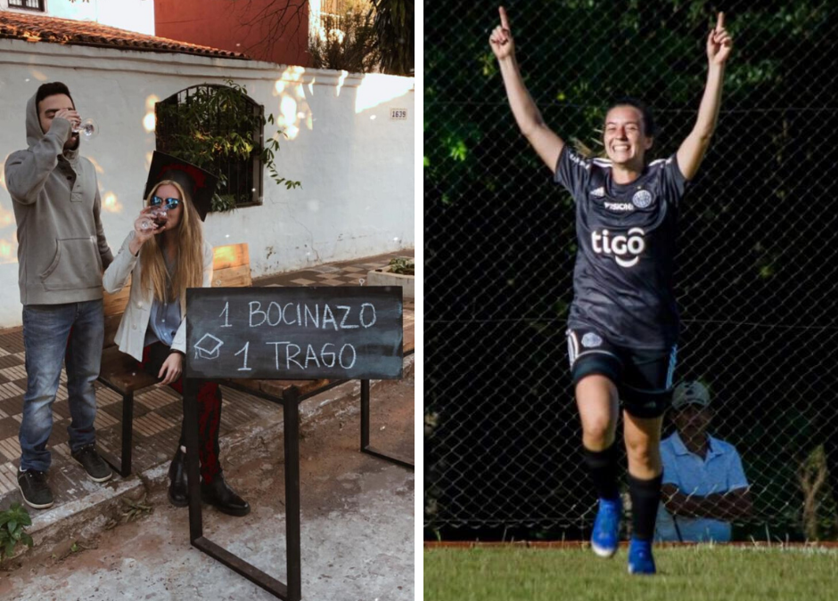 Jugadora del Club Olimpia se hace viral por su peculiar festejo luego de graduarse
