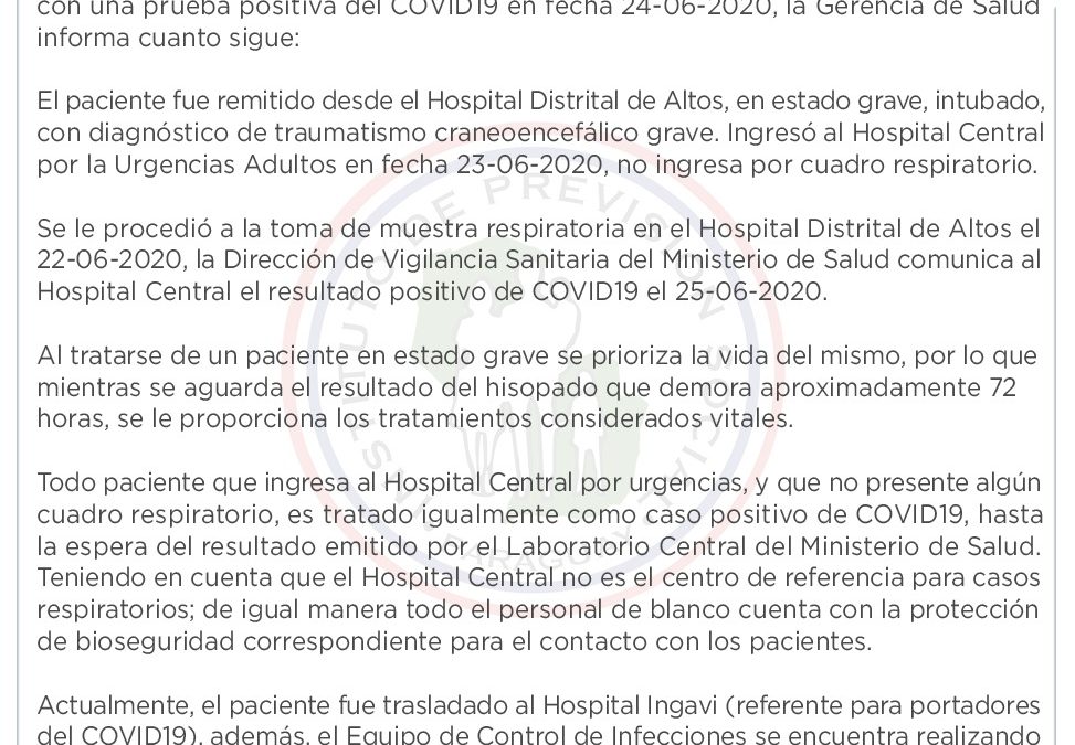 IPS aclara que pacientes asintomáticos positivos son derivados al Hospital Ingavi