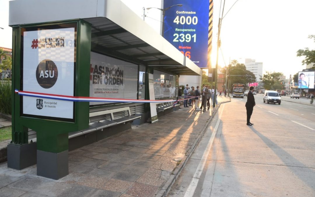 Municipalidad de Asunción inaugura 11 refugios/paradas para pasajeros