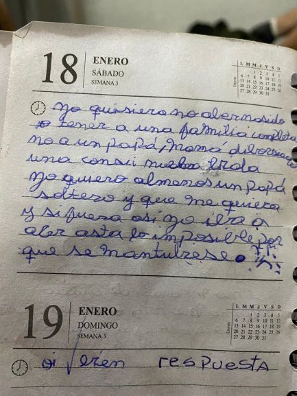 Carta de menor abatida: “Preferiría no haber nacido”