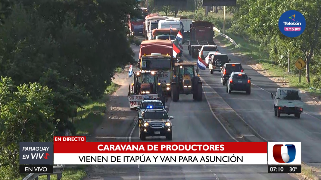 Caravana de productores itapuenses se dirige a Asunción