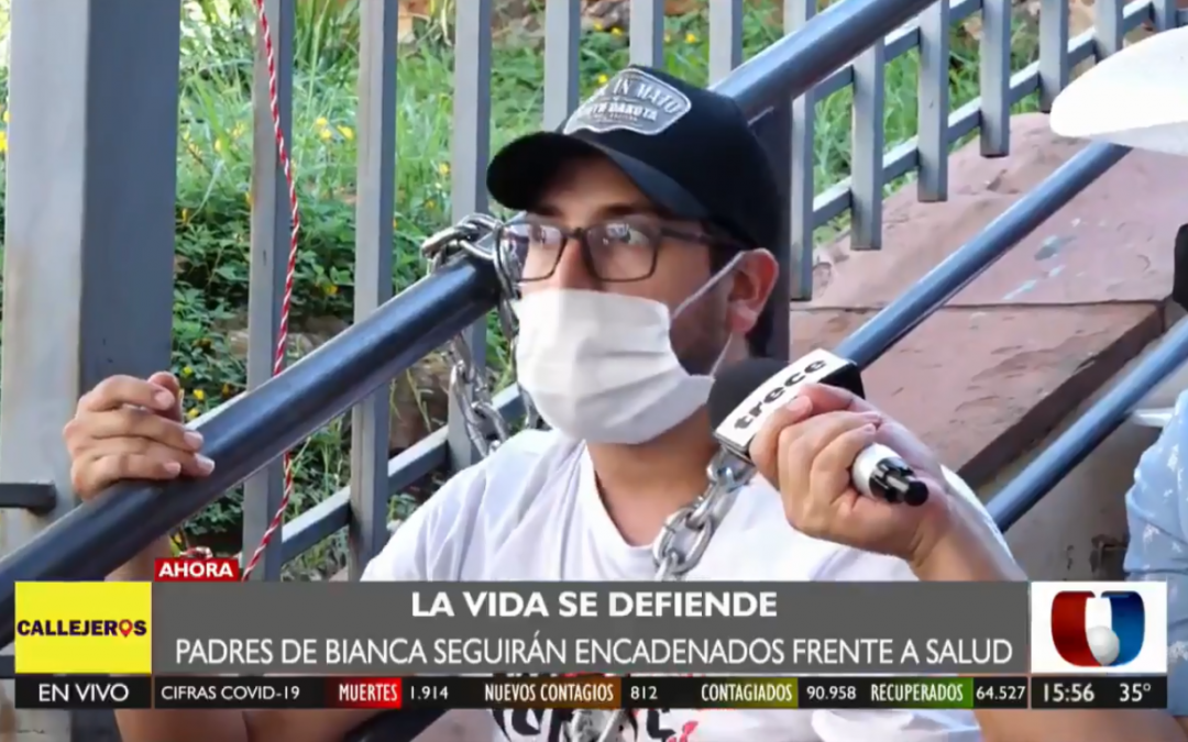 Padres de Bianca: “No nos vamos a ir hasta que le apliquen el medicamento”
