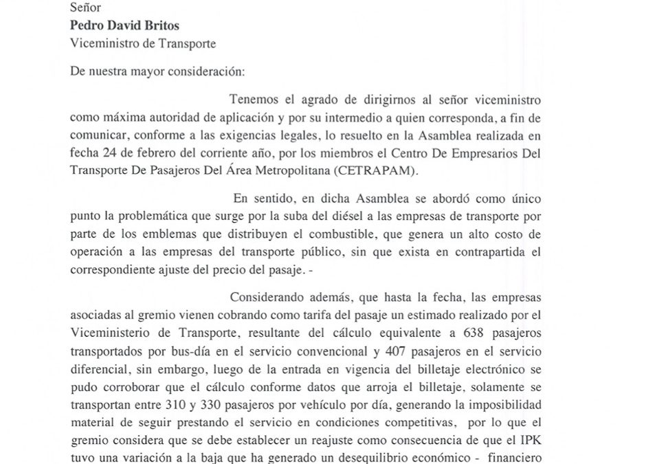Cetrapam anuncia paro de transporte