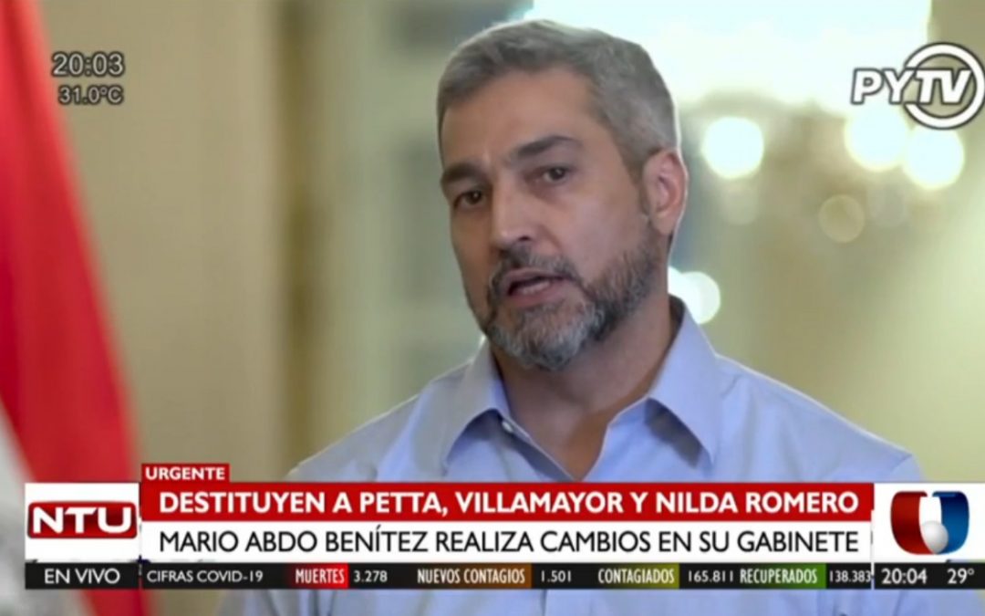 Mario Abdo destituye a Petta, Villamayor y Nilda Romero