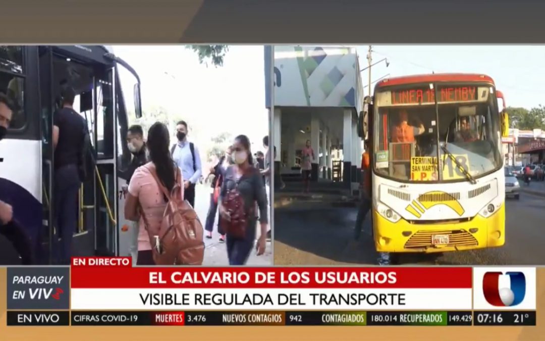 Usuarios sufren reguladas del transporte público