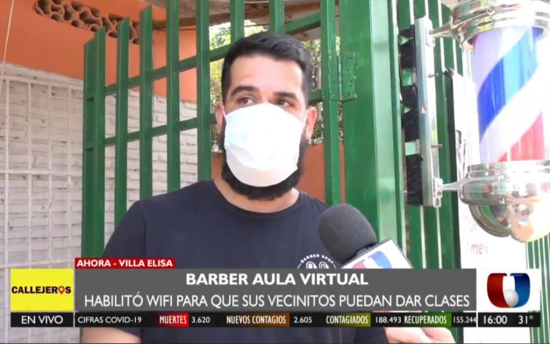 Barbería apoya a estudiantes con internet gratis