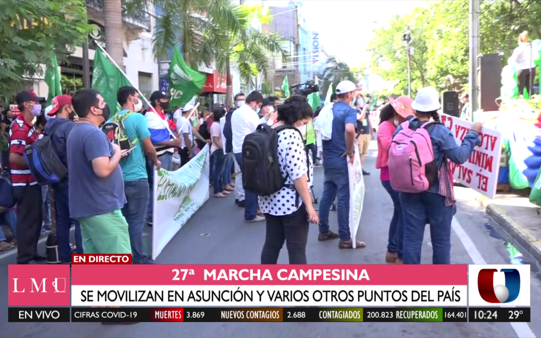 Vigesimoséptima marcha campesina se lleva a cabo en el microcentro de Asunción