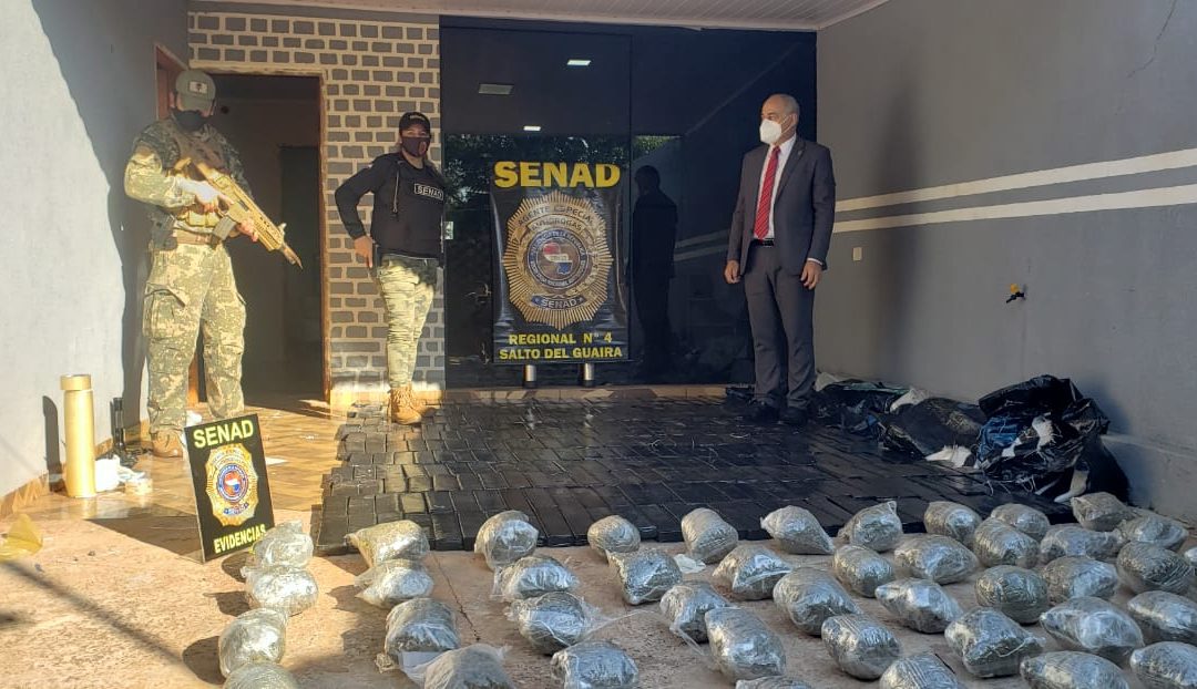Decomisan más de 300 kilos de marihuana en Salto del Guairá