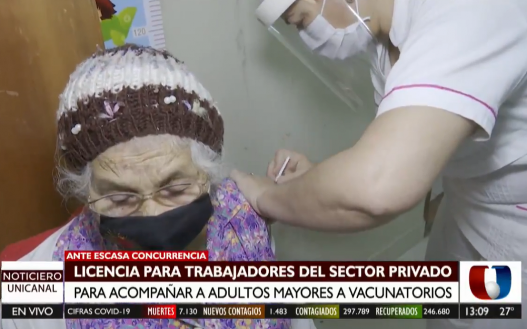 Trabajadores pueden solicitar licencia para acompañar a adultos a vacunatorios