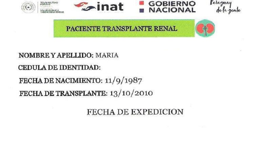 INAT emitió credencial para trasplantados