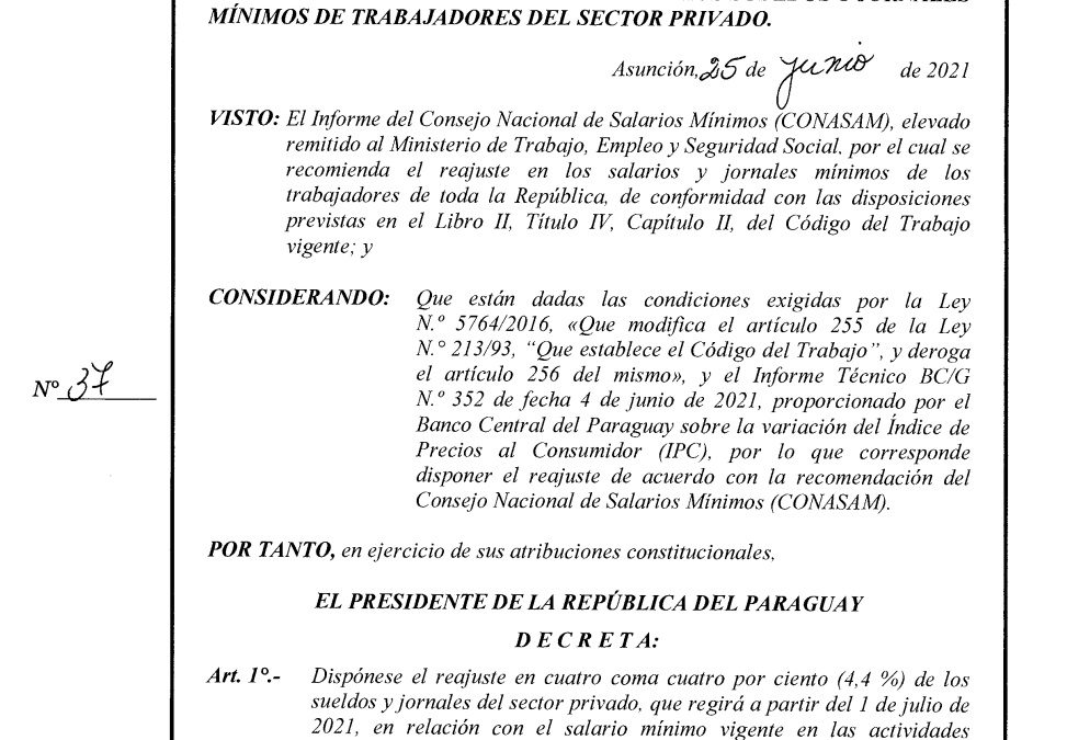 Desde el 1 de julio, salario mínimo sube G. 93.485