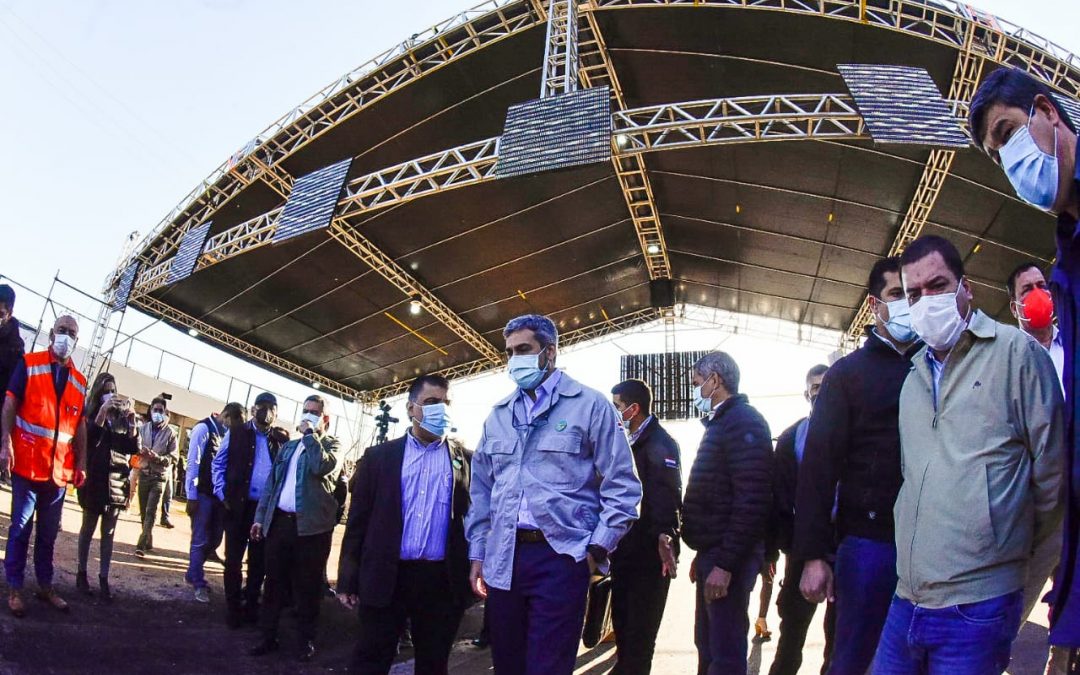 Ex Aratirí: Mario Abdo verifica futuro mega vacunatorio