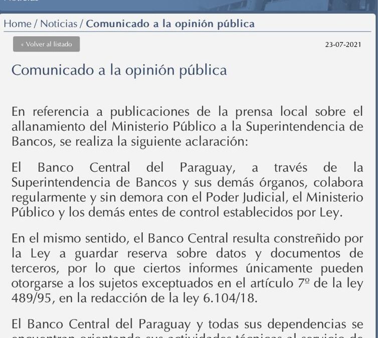 BCP avaló decisión de ocultar información sobre presunto lavado de Leoz