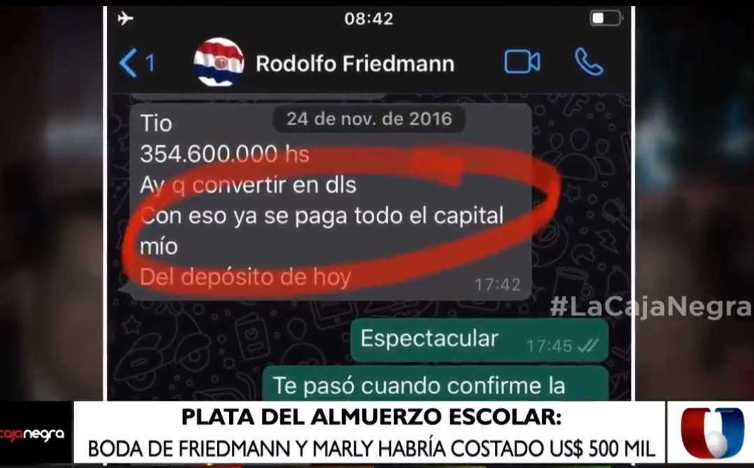 Caso almuerzo escolar: ¿Cómo financió Friedmann su boda con Marly Figueredo?