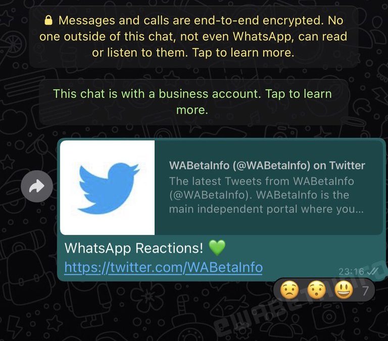 ¿Copia a Facebook? Agregarán opción para reaccionar a mensajes con emojis en WhatsApp
