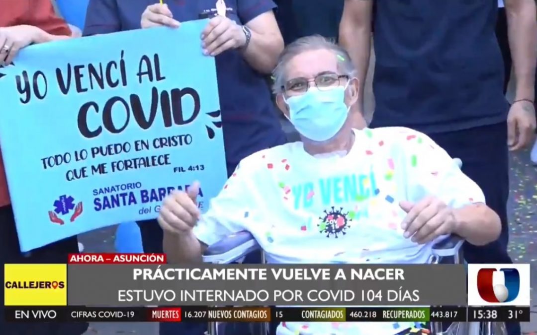 Emotiva alta médica a hombre que estuvo 104 días internado por Covid