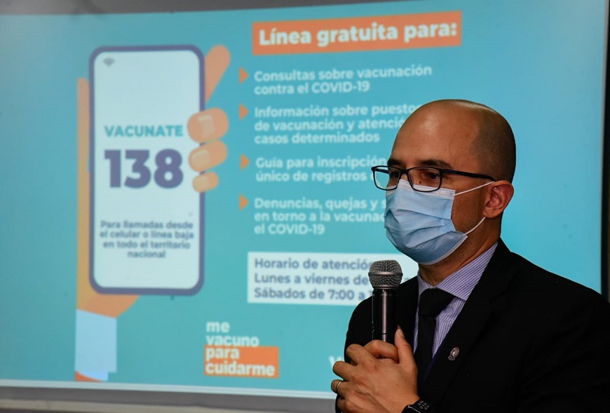 138, línea gratuita para consultas sobre vacunas anticovid