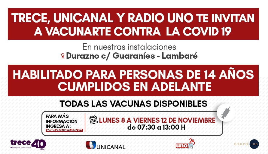 ¡Buenas noticias!: desde este lunes habrá vacunación anticovid en Unicanal y Trece