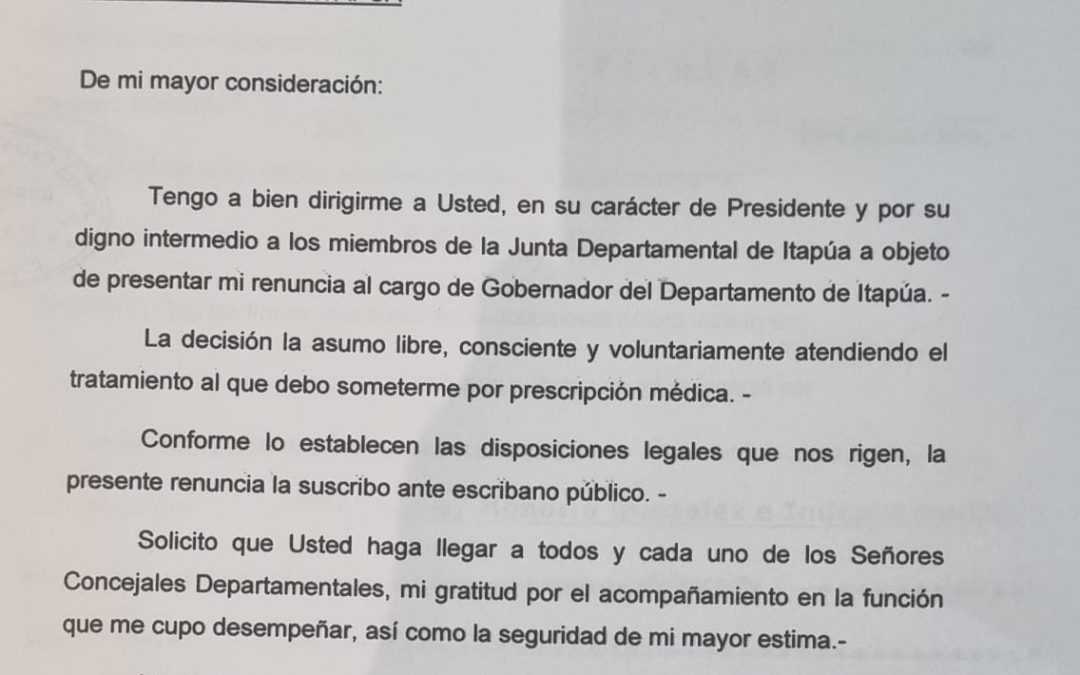 Christian Brunaga reemplaza a Juan Schmalko en la Gobernación de Itapúa