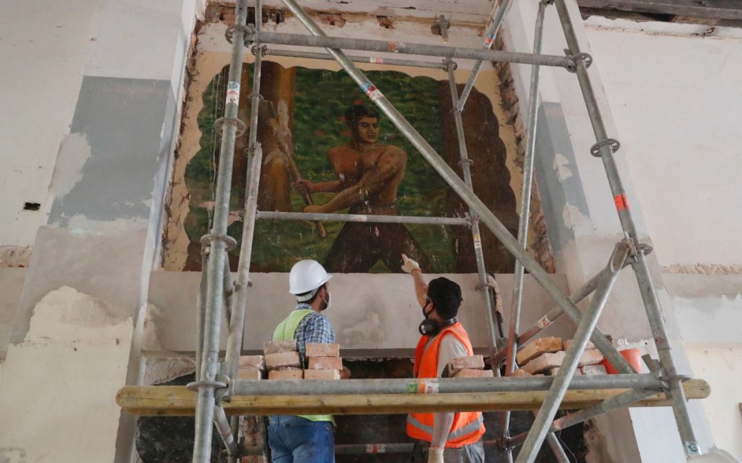 Puerto de Asunción: descubren murales de los años 50