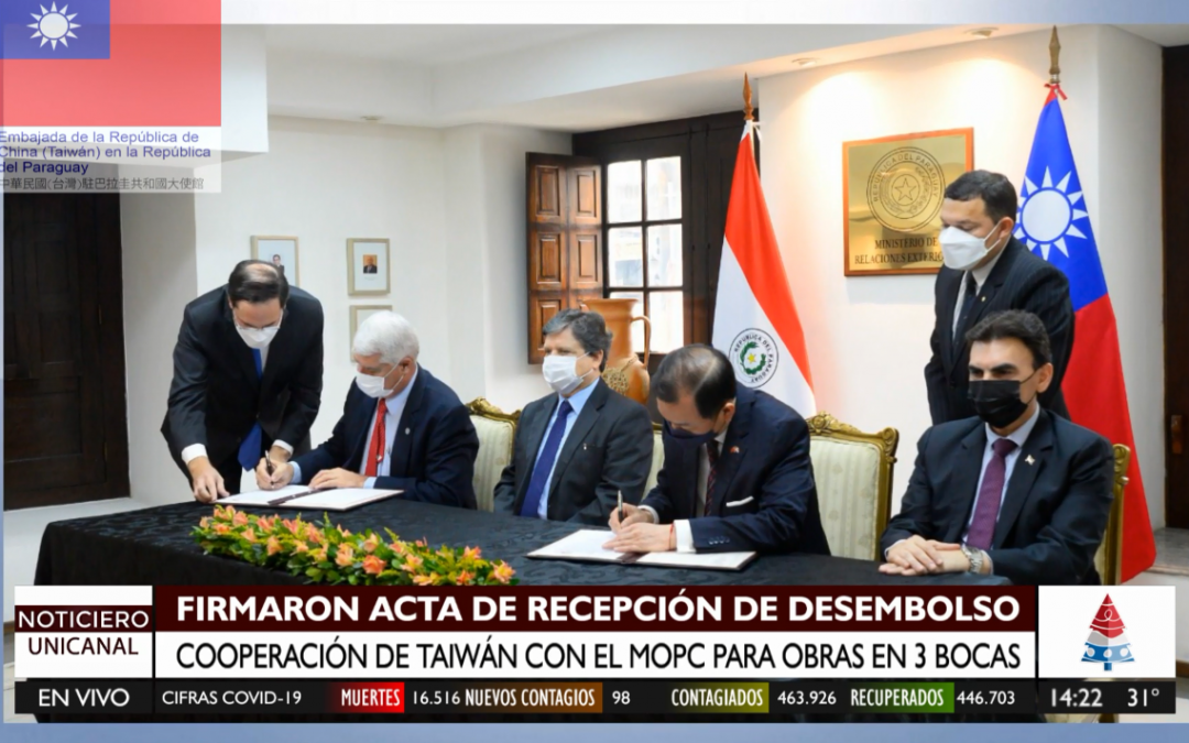 Taiwán realizó nuevo desembolso para la obra en Tres Bocas y edificación de viviendas
