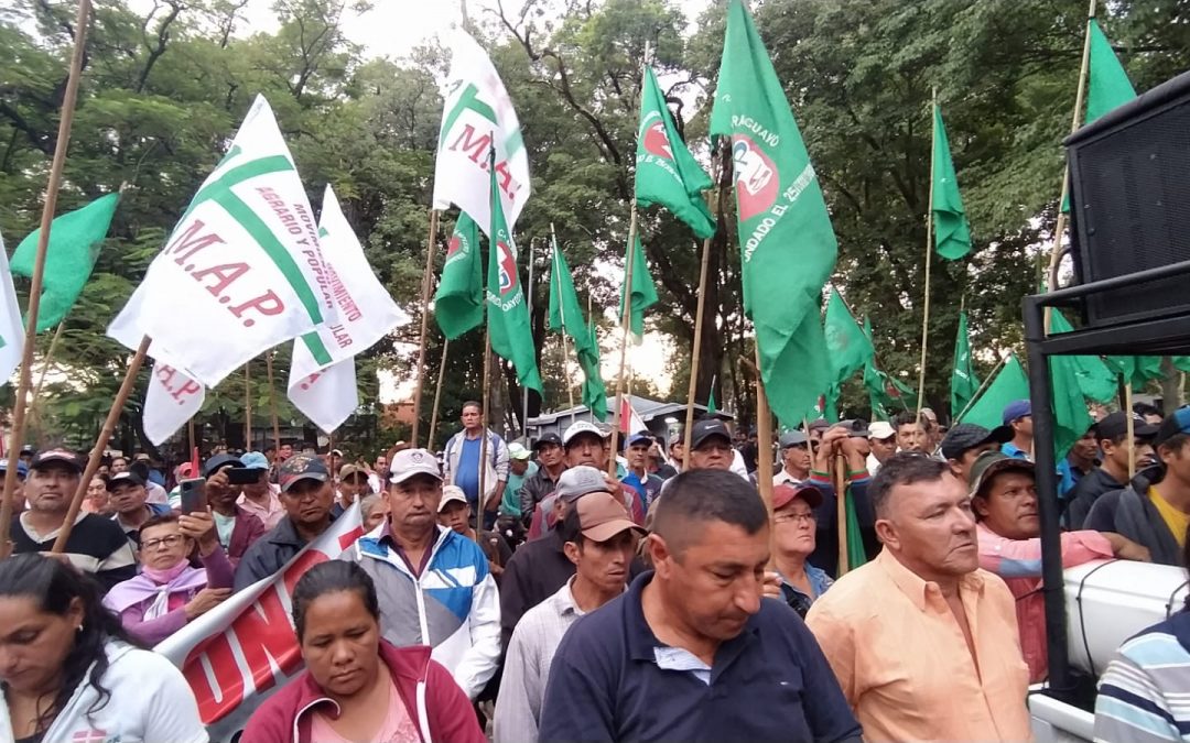 Campesinos llegan hasta Asunción y anuncian marcha para este jueves
