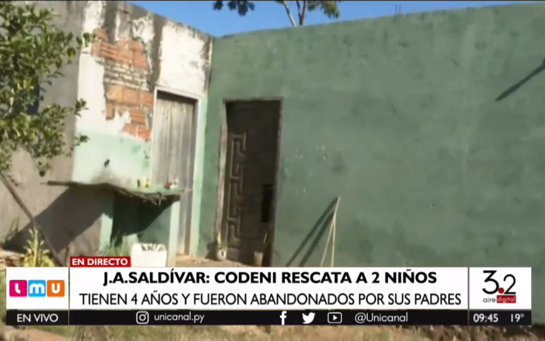 Rescatan a mellizos de 4 años abandonados en su propia casa en J. Augusto Saldívar