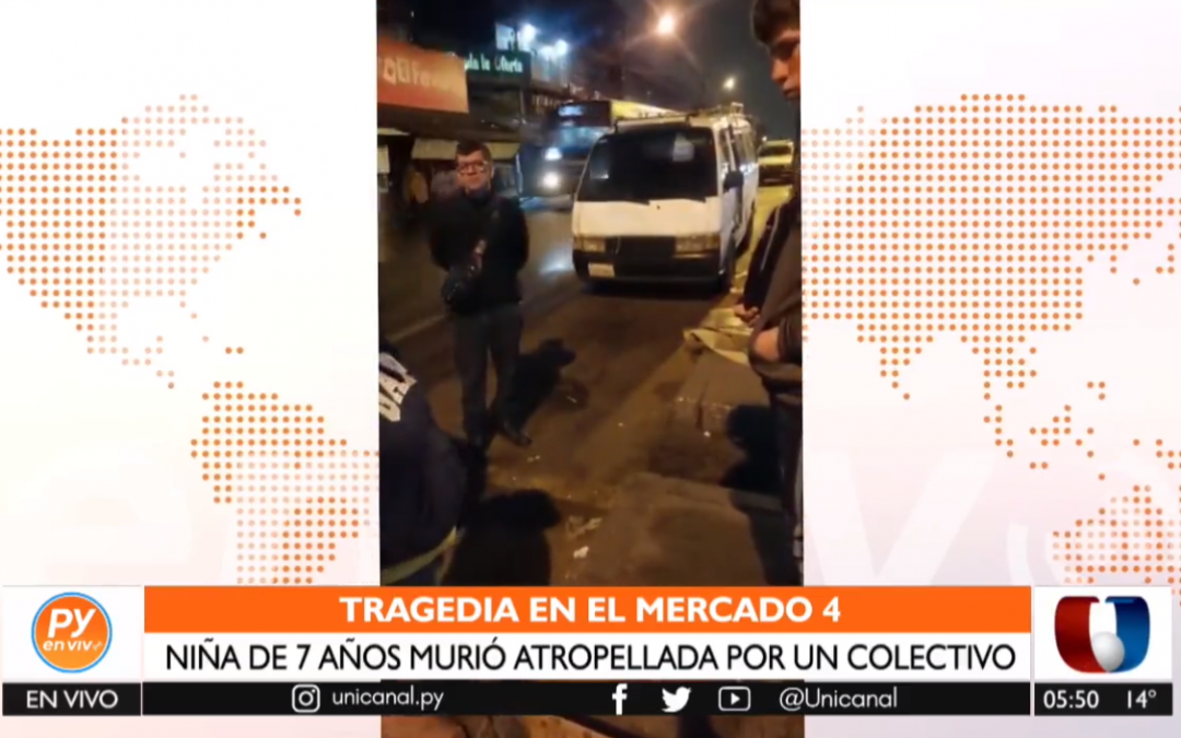 Niña de 7 años fallece en el Mercado 4, tras ser arrollada por un autobús