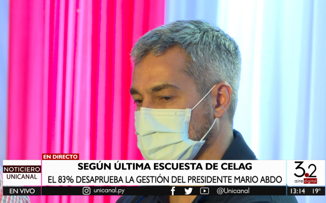 83% desaprueba gestión de Abdo Benítez, según encuesta de Celag