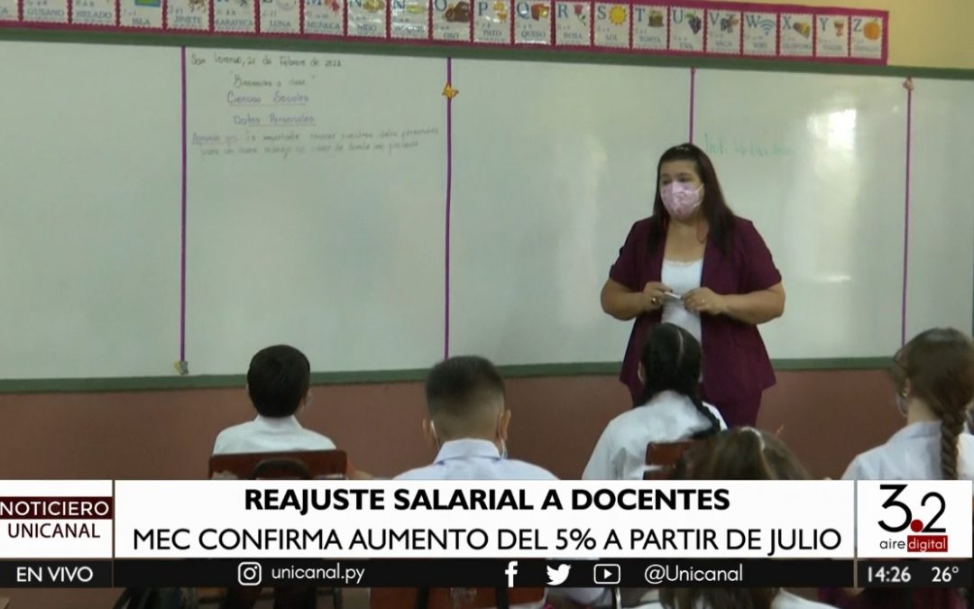 Confirman aumento salarial del 5% para docentes desde el mes de julio