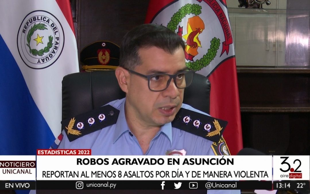 Al menos ocho casos de asaltos se denuncian por día en Asunción, reportan