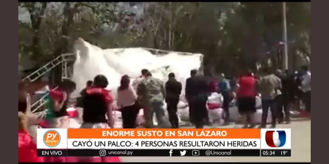 Saldo de heridos tras derrumbe de estructuras en festejos del feriado
