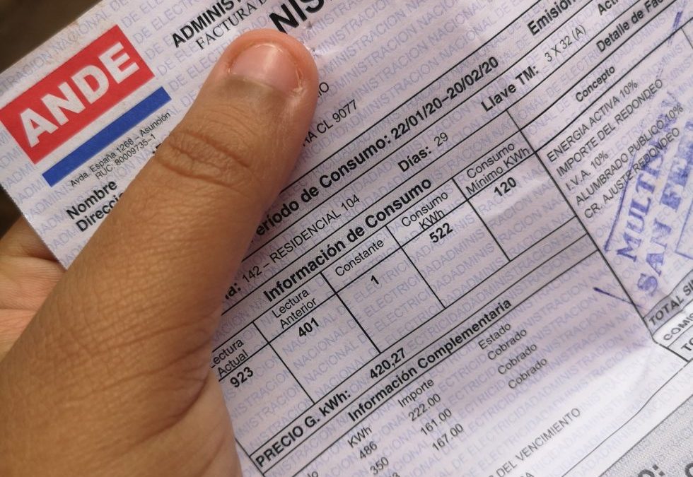 ANDE aplica 25% de descuento en facturas desde este mes