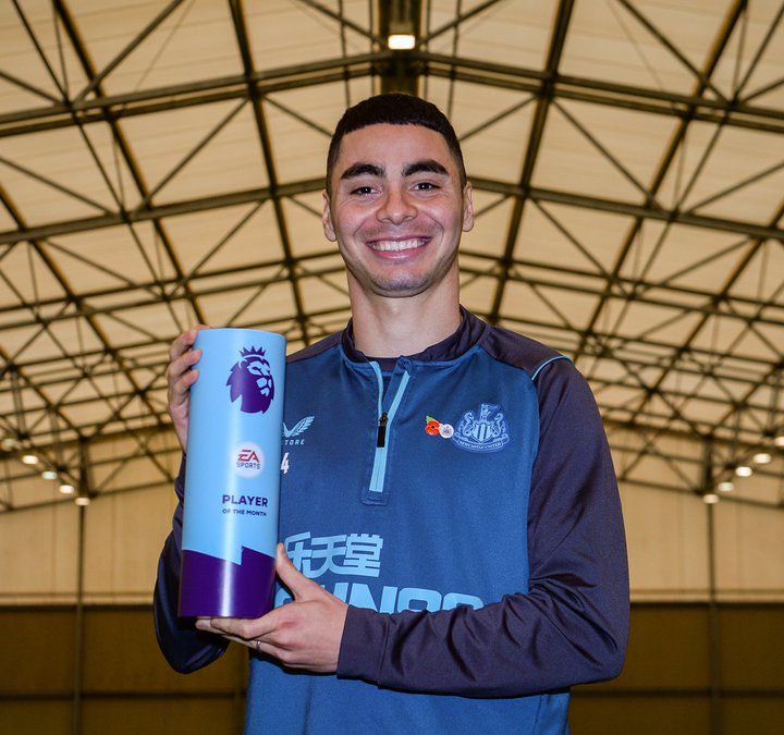Miguel Almirón fue seleccionado como el jugador del mes en la Premier League