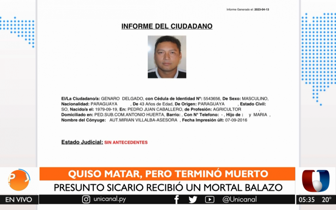 Víctima de sicariato mata a su atacante en Pedro Juan Caballero