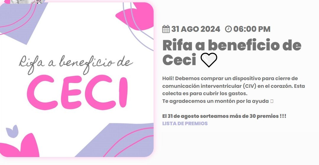 Ceci nos necesita para poder operarse del corazón