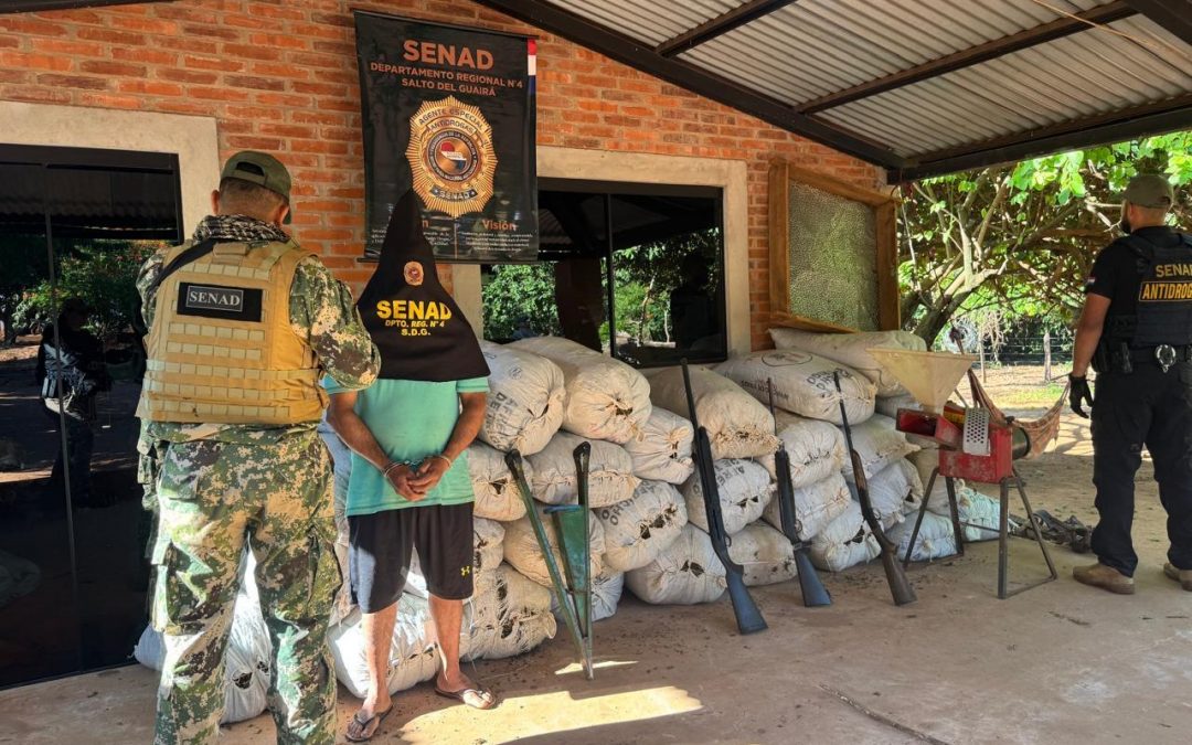 Durante un operativo en Colonia Maracaná, SENAD incautó más de 7 toneladas de droga