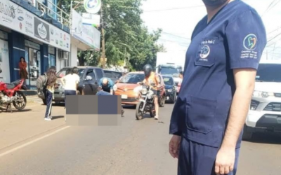 Tres niños fueron atropellados por una moto al intentar cruzar la ruta