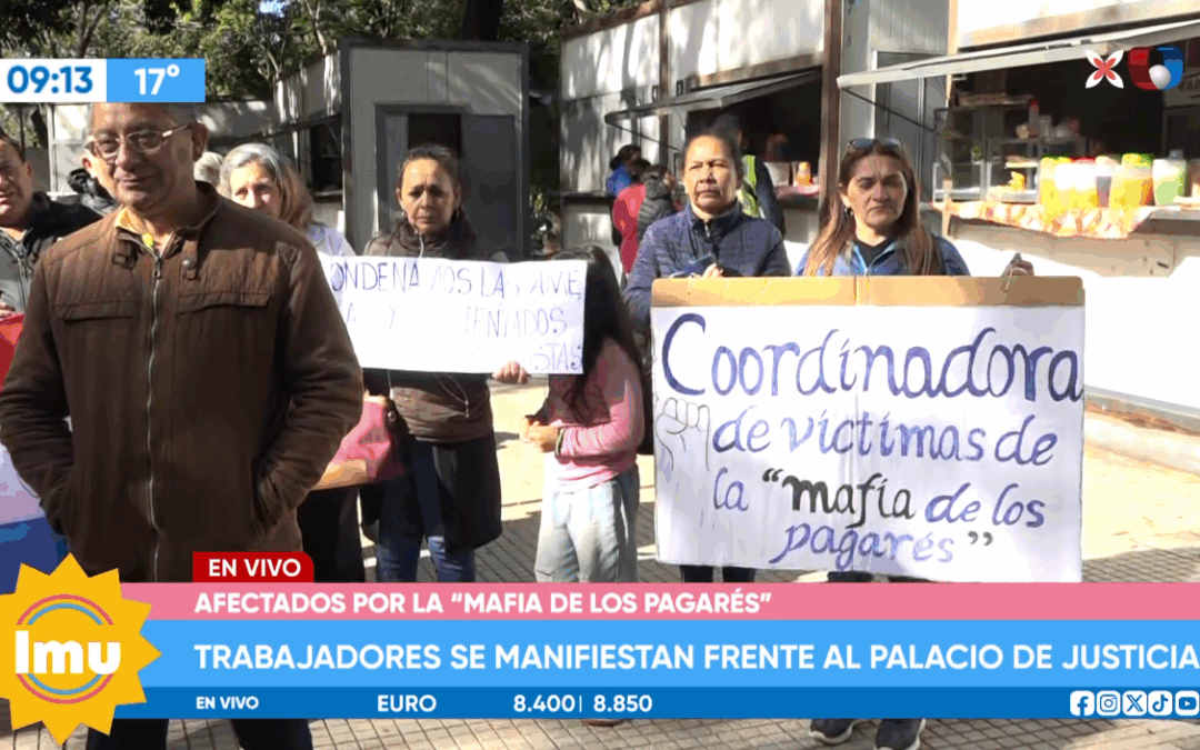 Mafia de los pagarés: trabajadores se manifiestan frente al Palacio de Justicia