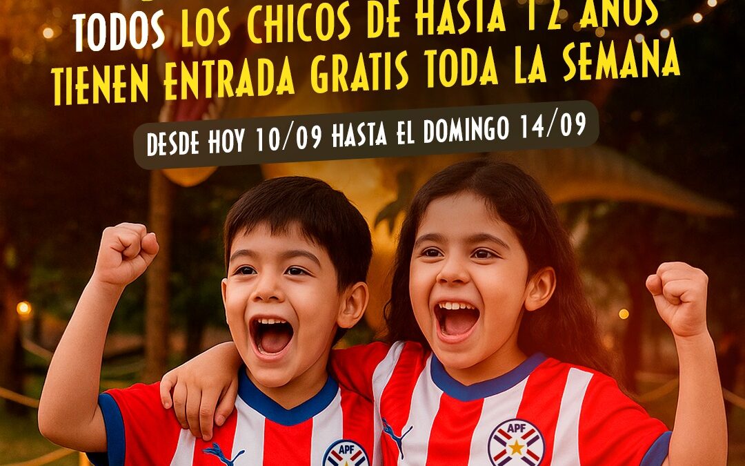 Niños entran gratis a la “Dino Aventura” por el regreso de Paraguay al Mundial