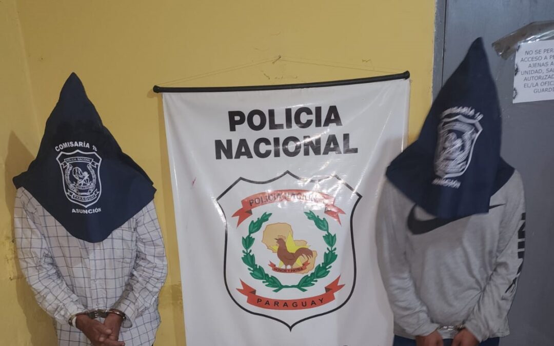 Dos detenidos tras persecución policial por robo de motocicleta en Asunción