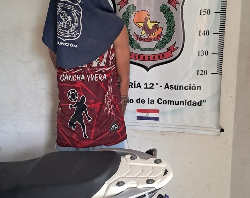 Recuperan moto robada y detienen a sospechoso en Asunción