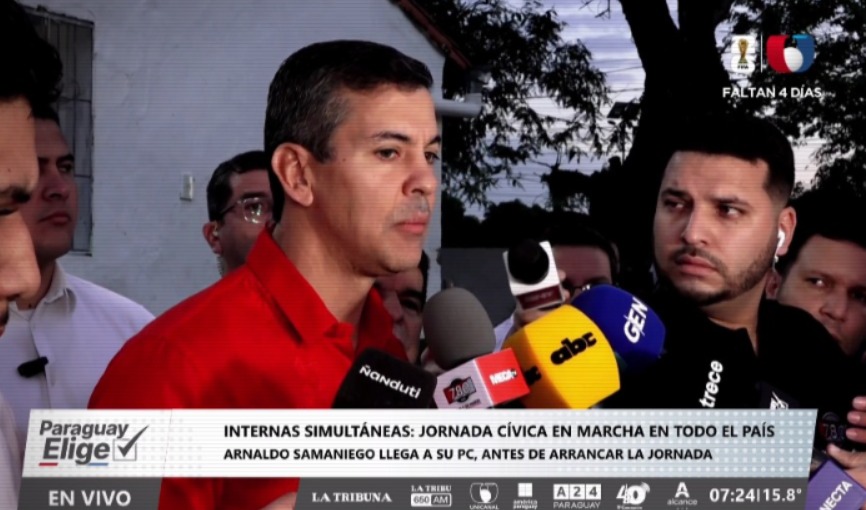 Santiago Peña ya depositó su voto en Asunción: “Es una fiest