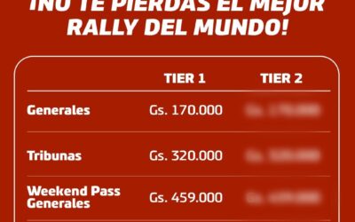 Arrancó la venta de entradas para zonas preferenciales para el ueno Rally del Paraguay