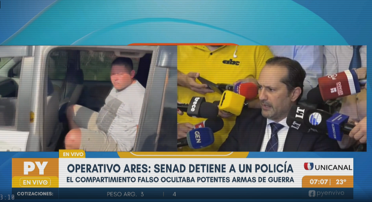 Alto Paraná: Capturaron a un policía por transportar armas de guerra de forma ilegal
