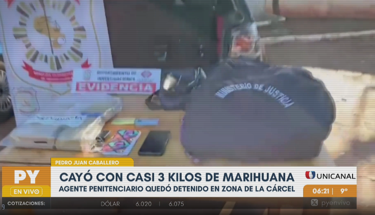Cae agente penitenciario con marihuana prensada en su poder
